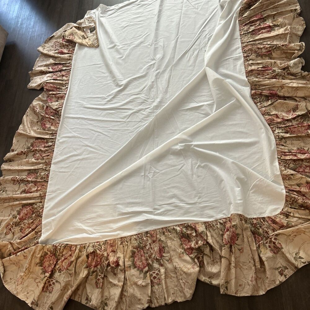 Ralph Lauren Guinevere Dust Ruffle Bedskirt Queen RN 60873 Cotton Full 15” Drop